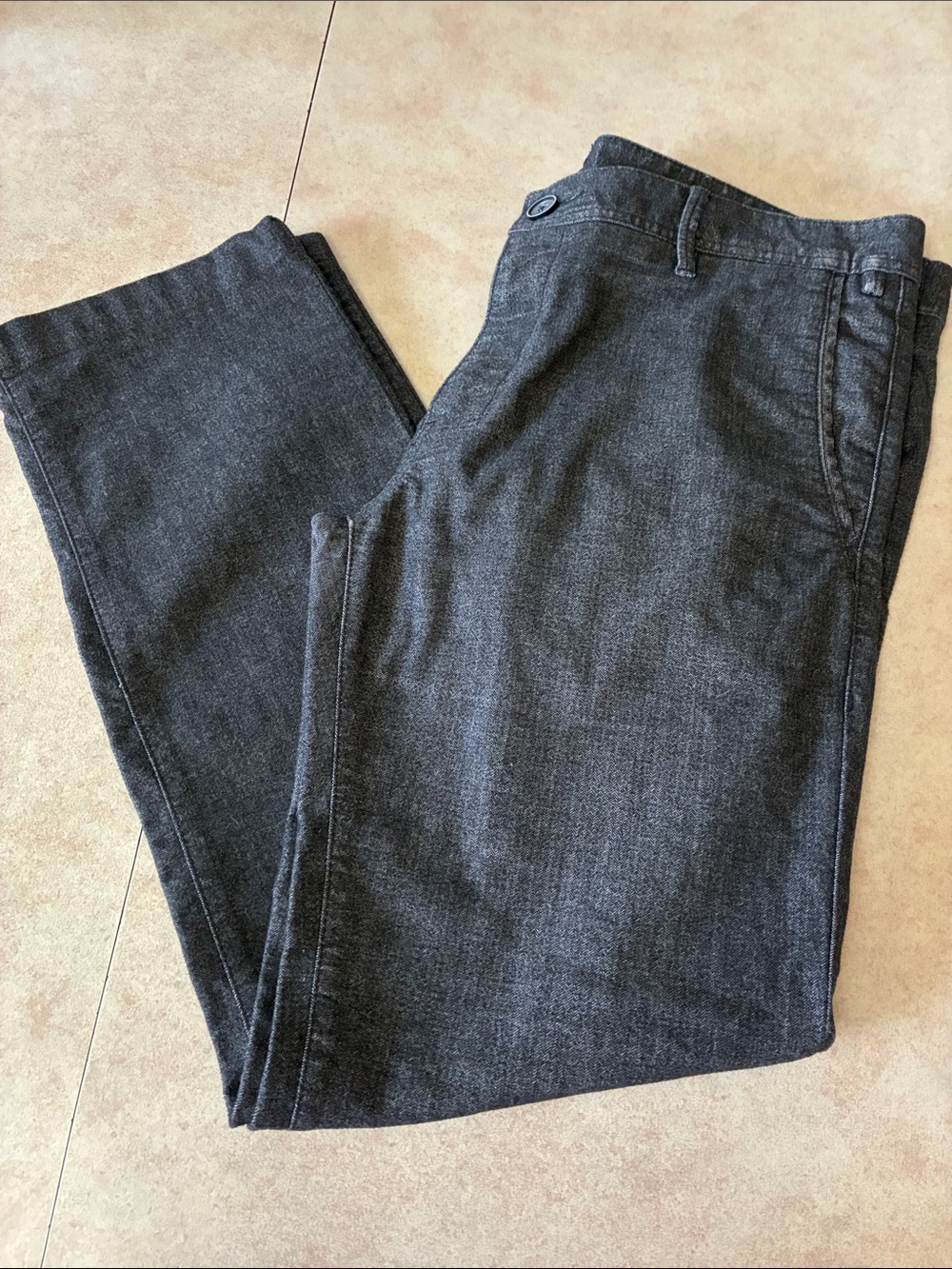 Hugo Boss Orange Label Sairy2-W Fine Herringbone Dark Grey Slim Casual Pants